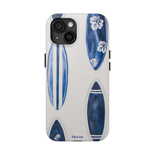 Blue Theme Surf Board Tough Phone Case